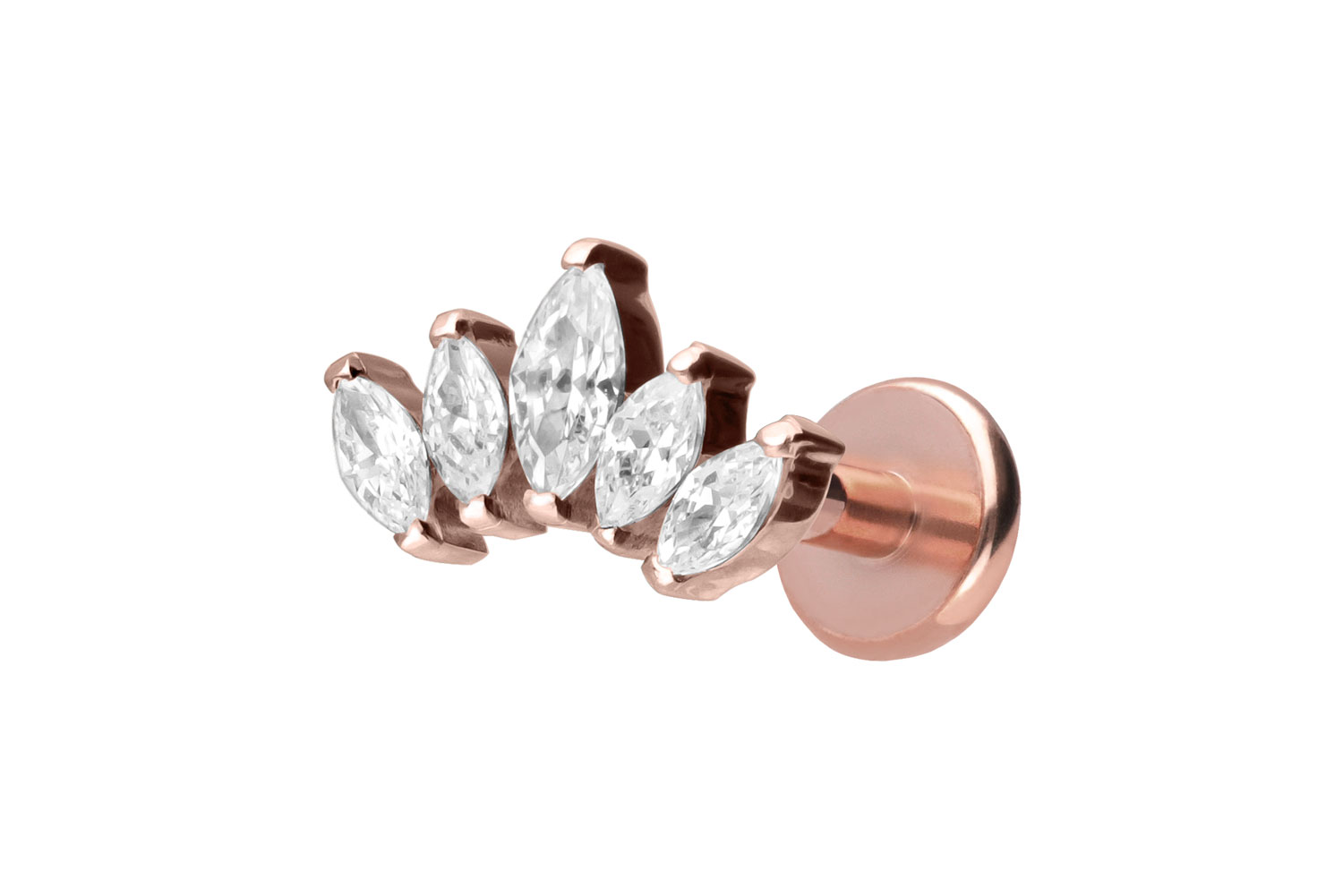 Titan Labret Piercing mit Push Fit LOTUSBLÜTE